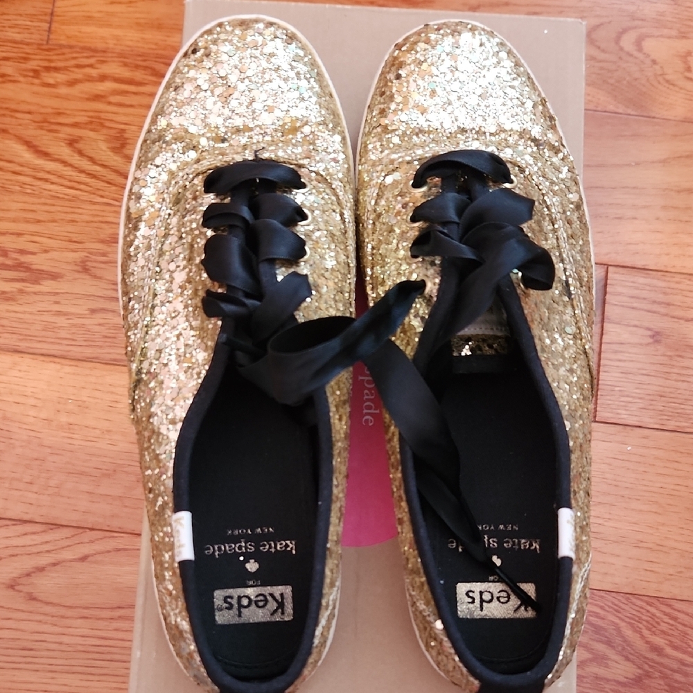 Kate Spade Gold Glitter Sneakers